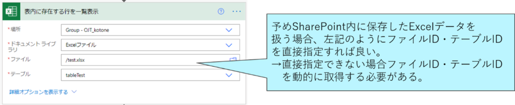 動的なExcelデータの取得
