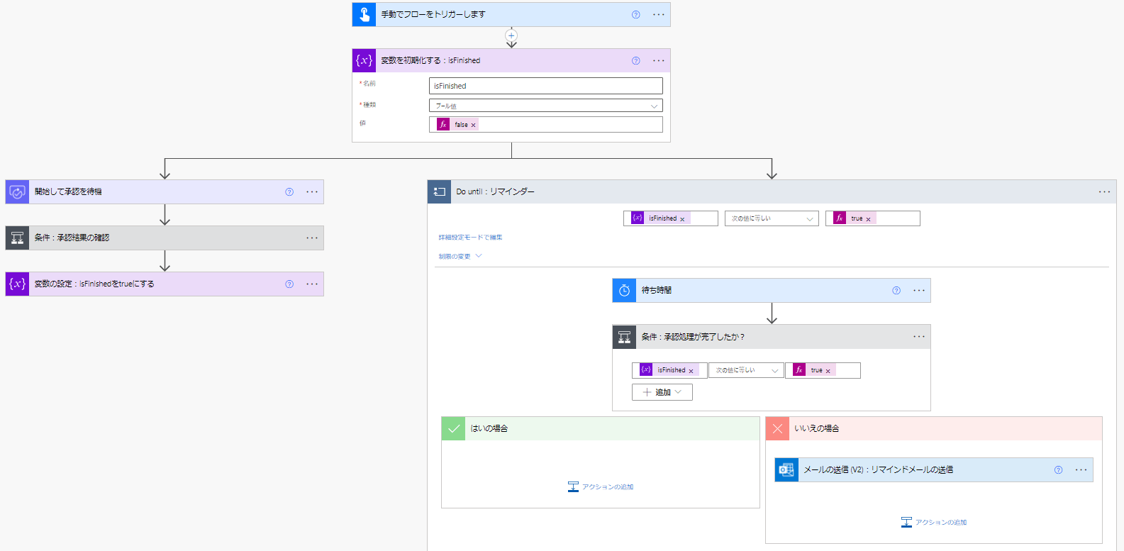 Power Automate_「待ち時間」アクションを用いるフロー