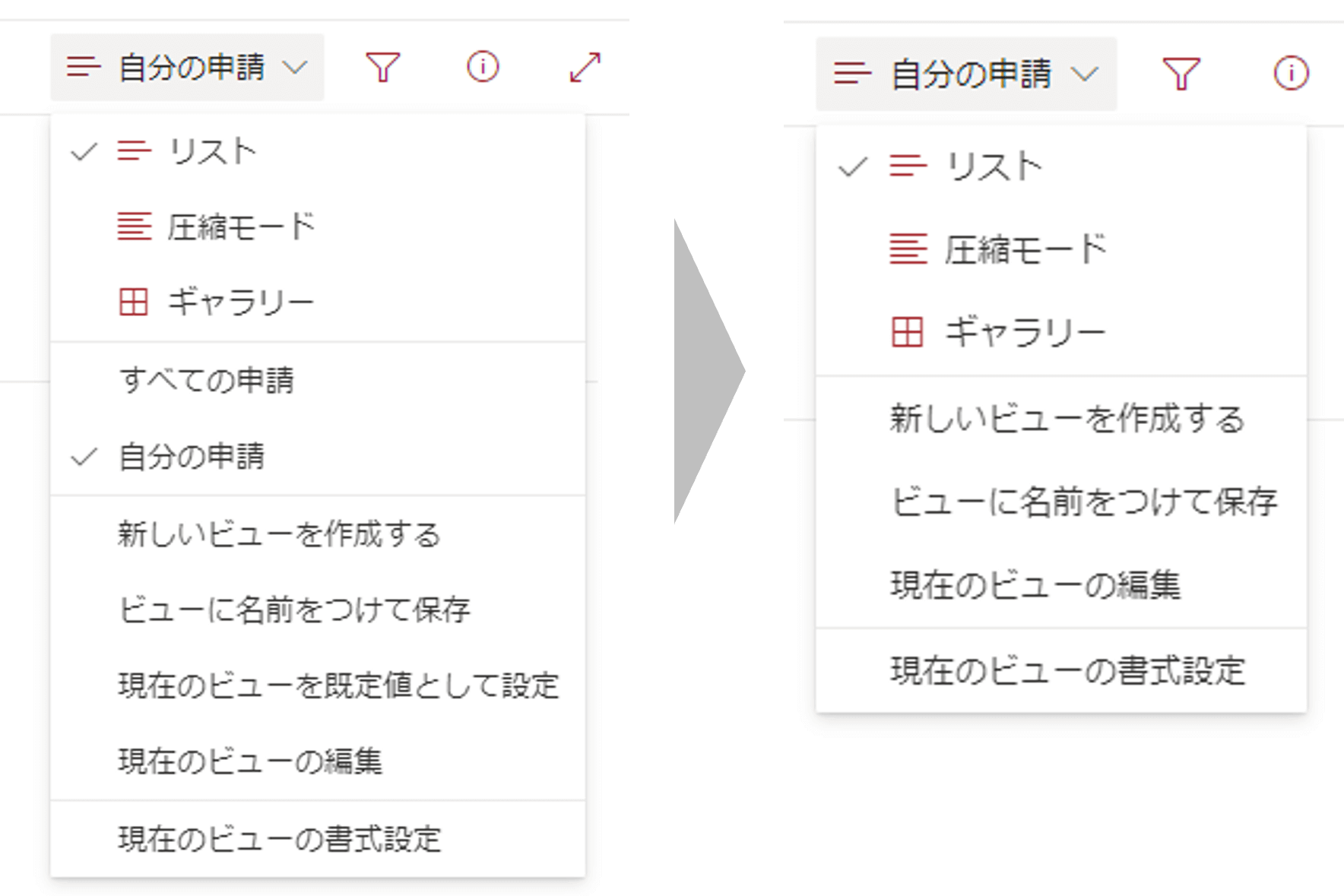 SharePointリストのビューを非表示にする