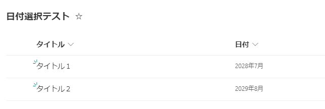 SharePointリスト-編集後(JSON)