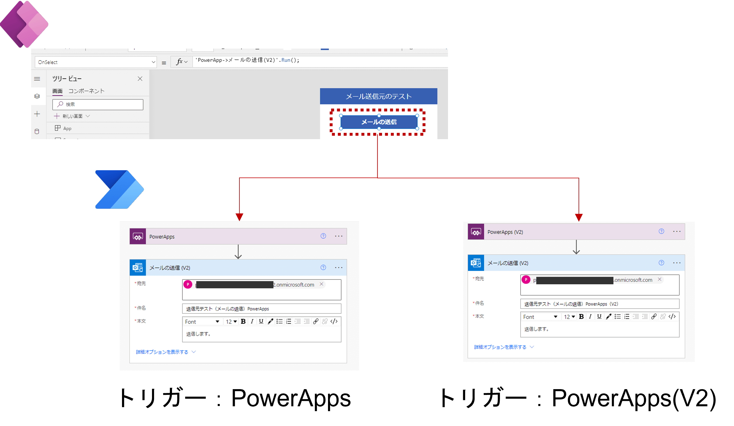 Power Automate:メールの送信元まとめ(Power Apps編)