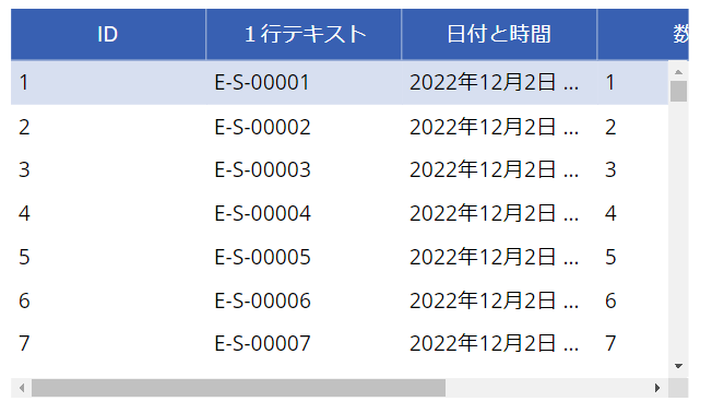 データテーブル