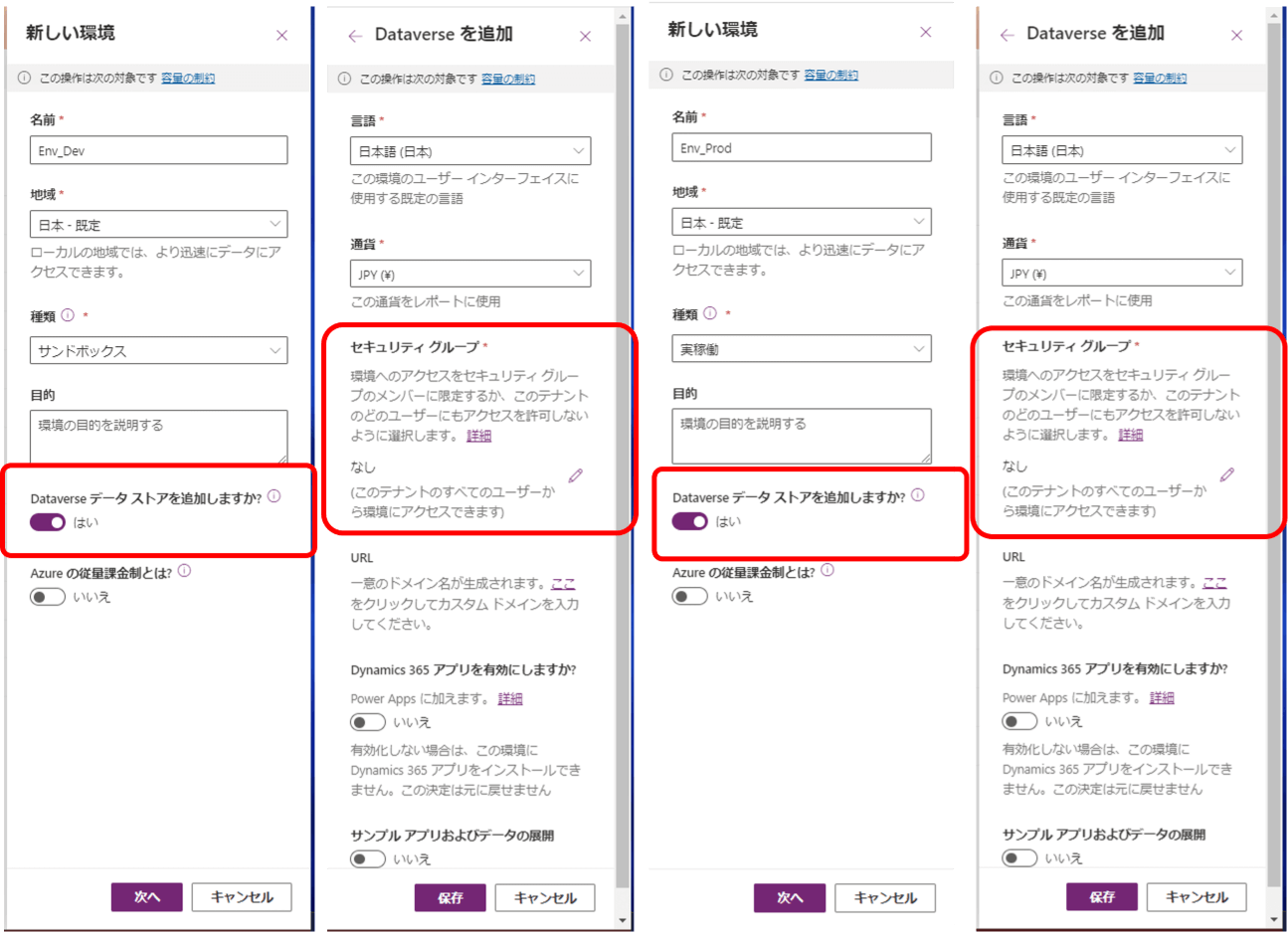 環境の作成